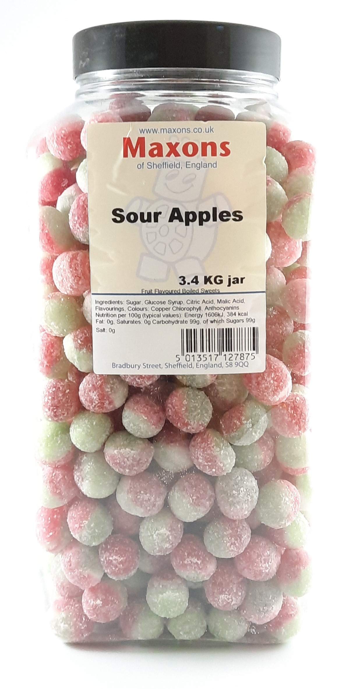 Maxons Sour Apples Boiled Sweets – Traditional Bulk Retro Candy Jar 3.4kg