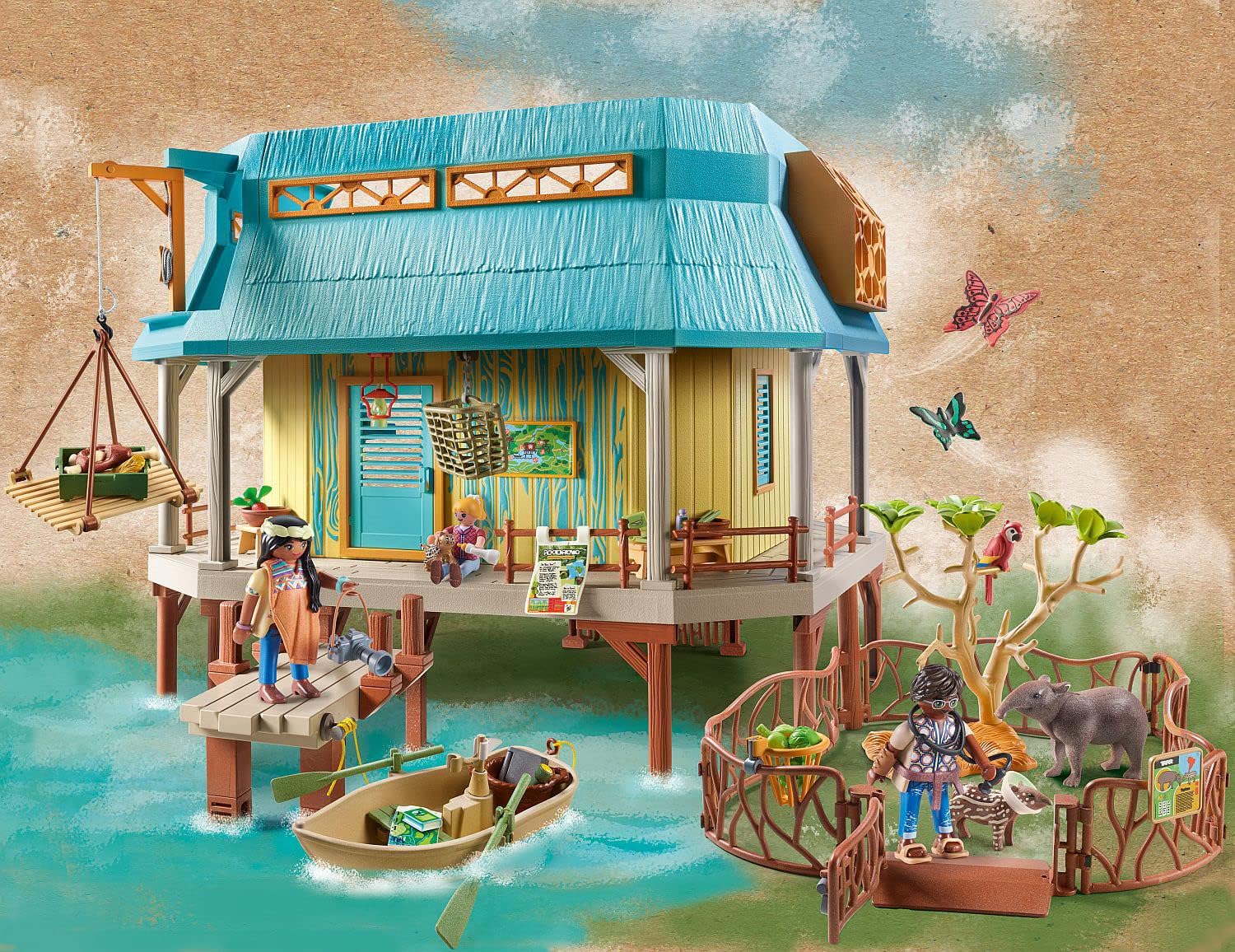 Playmobil Wiltopia Animal Clinic Research Base 71007 | Jungle Playset