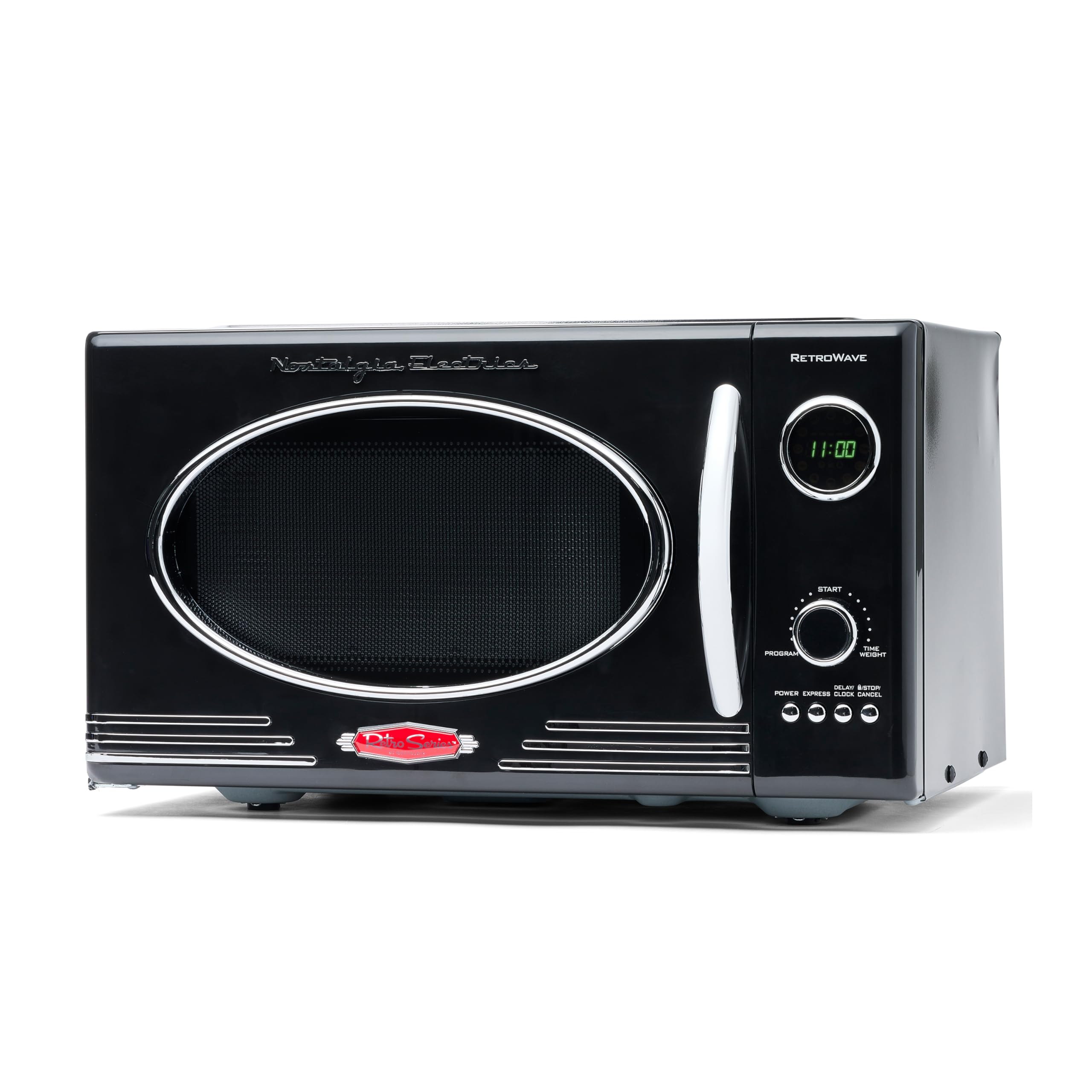 Nostalgia Retro Countertop Microwave Oven | 800-Watt, 25.4L - Black