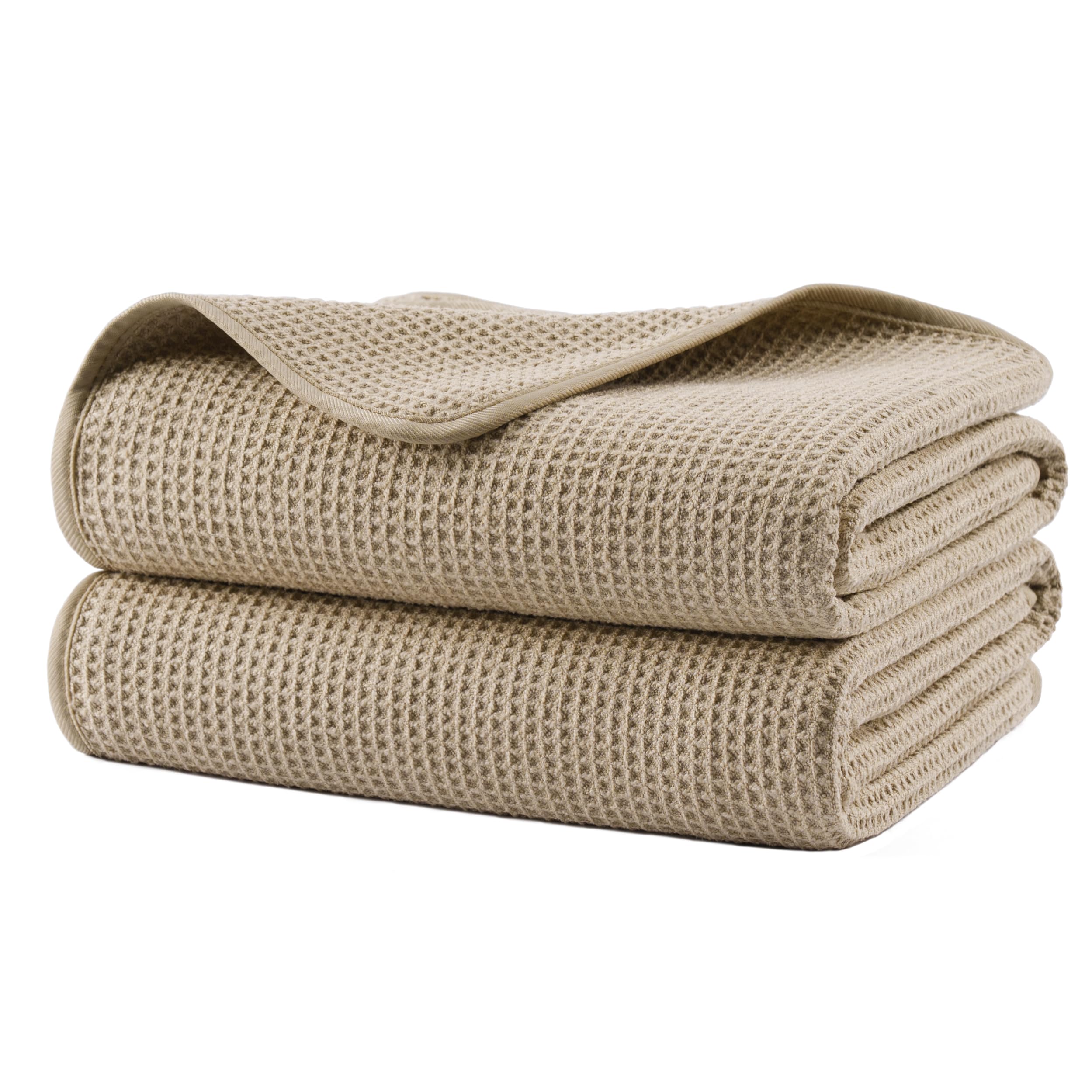 Polyte Quick Dry Microfibre Waffle Bath Towel – Oversize Set of 2