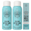 Base Labs Piercing Aftercare Saline Spray Kit with Ear Hole Cleaner Floss
