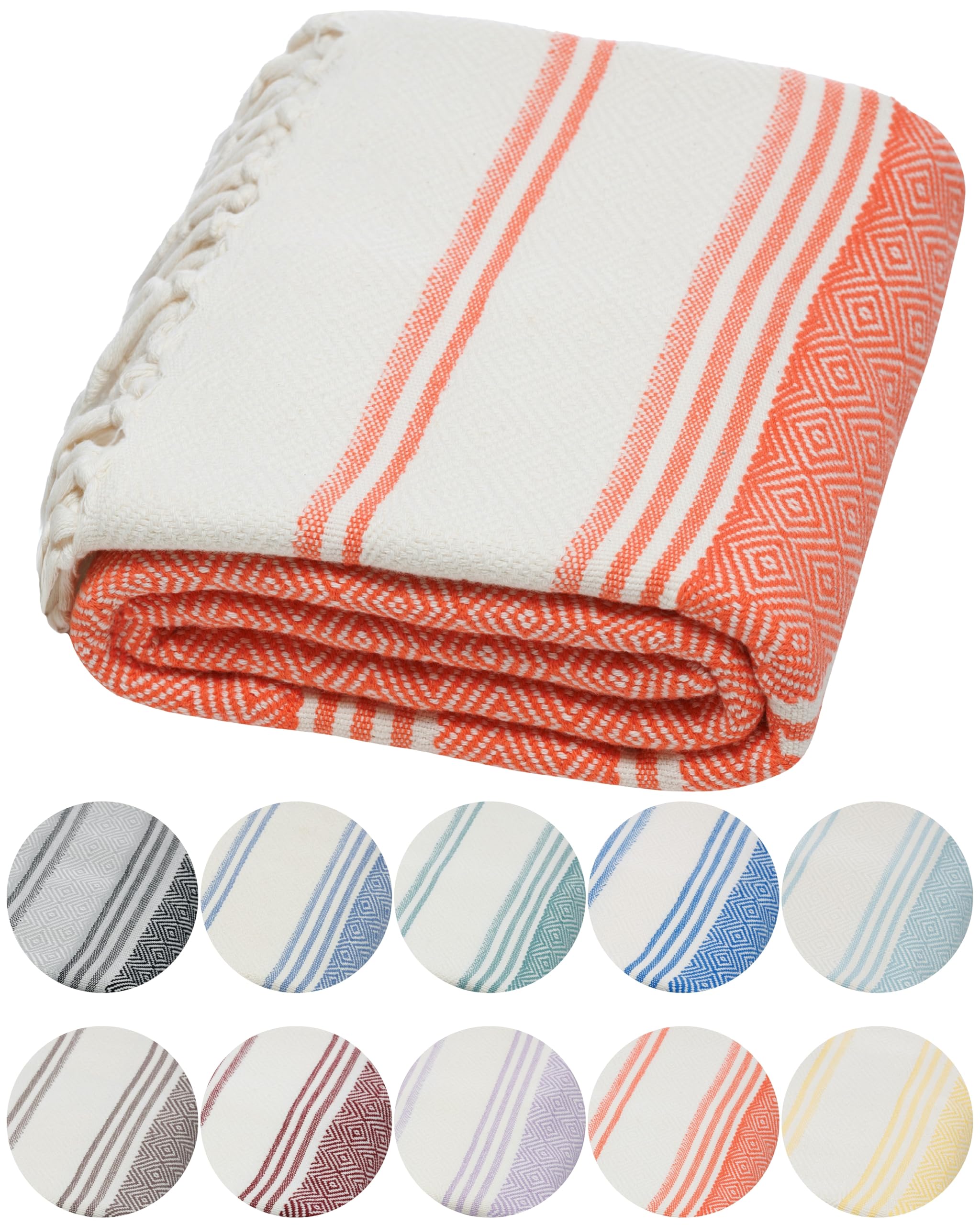 DEMMEX Organic Turkish Cotton Hammam Towel | Diamond Weave Beach Blanket