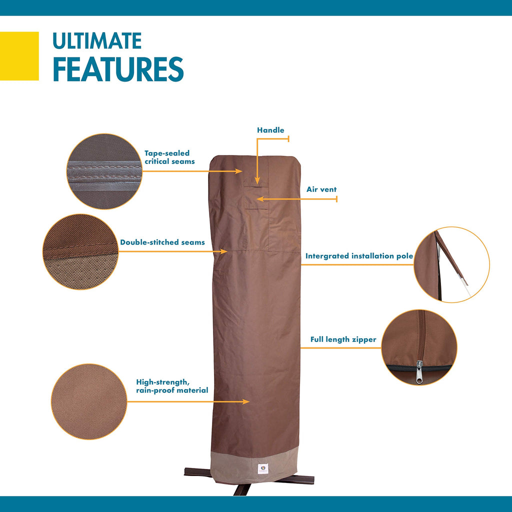 Duck Covers 101-Inch Ultimate Offset Patio Umbrella Cover – Mocha