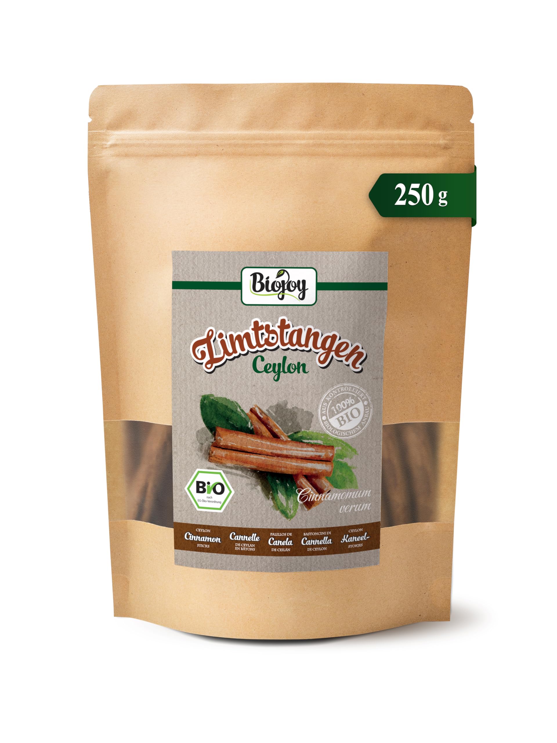 Biojoy Organic Ceylon Cinnamon Sticks – Premium Cinnamomum Verum (250g)