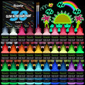 Roizefar Glow in the Dark Fabric Paint – 30 Colors Luminous Art Set