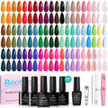 Beetles 70Pcs Gel Nail Polish Set - 60 Colors with Base & Top Coat Kit