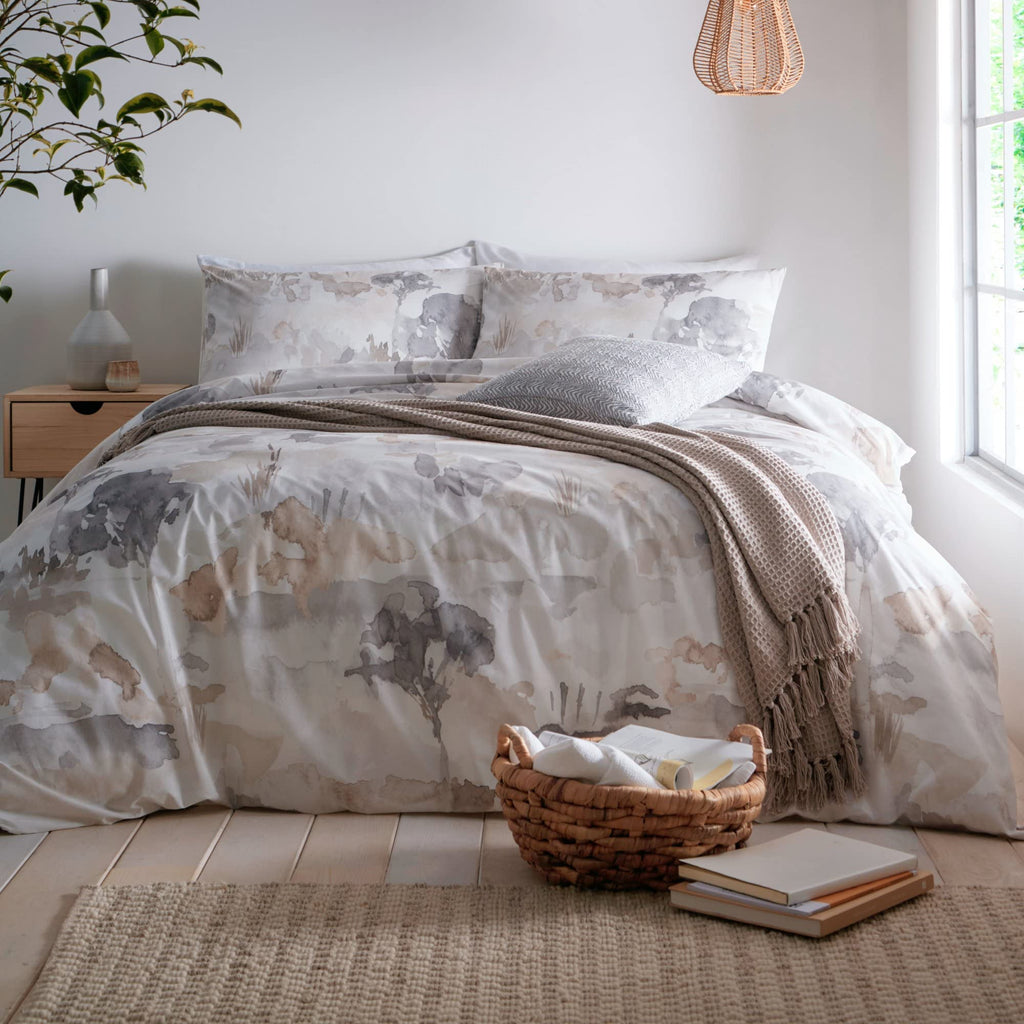 Appletree Linen Landscape King Duvet Cover Set | 100% Soft Cotton