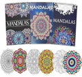 Pobuu 3-Pack Mandala Colouring Book Set for Adults | 60 Spiral Designs