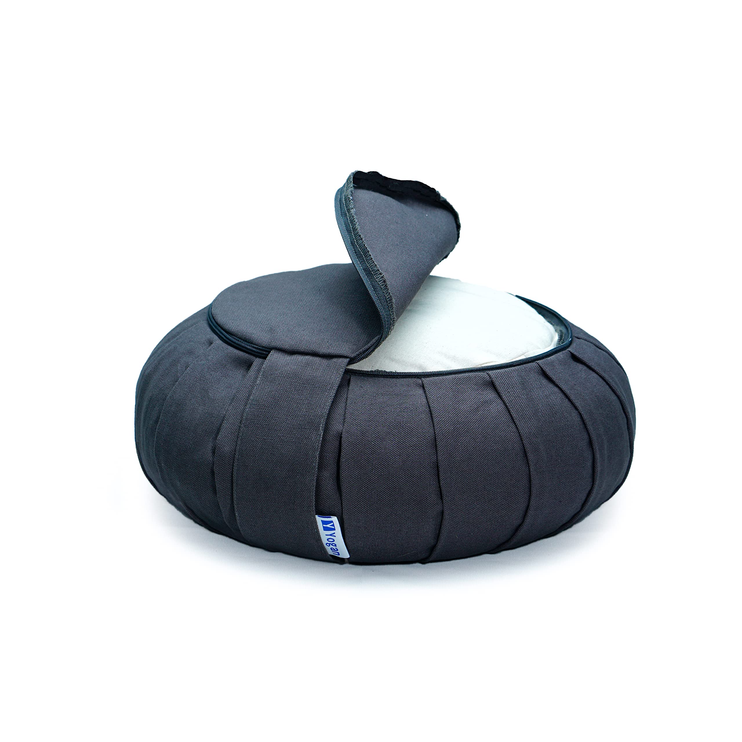 Yogan Meditation Cushion - Organic Cotton & Buckwheat Hulls - Jet Black