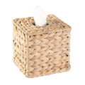 Vintiquewise Water Hyacinth Wicker Square Tissue Box Cover - Brown