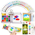 Mexlyca Mini Watercolor Paint Set – 24 Colors Travel Palette with Sketchbook