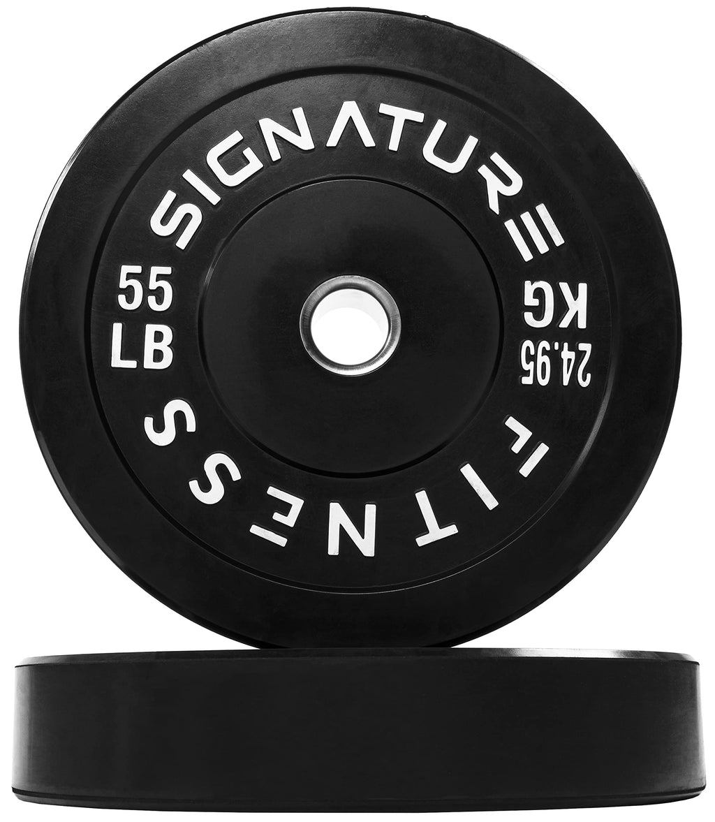 Signature Fitness 55LB Olympic Bumper Plates | Virgin Rubber, Pair