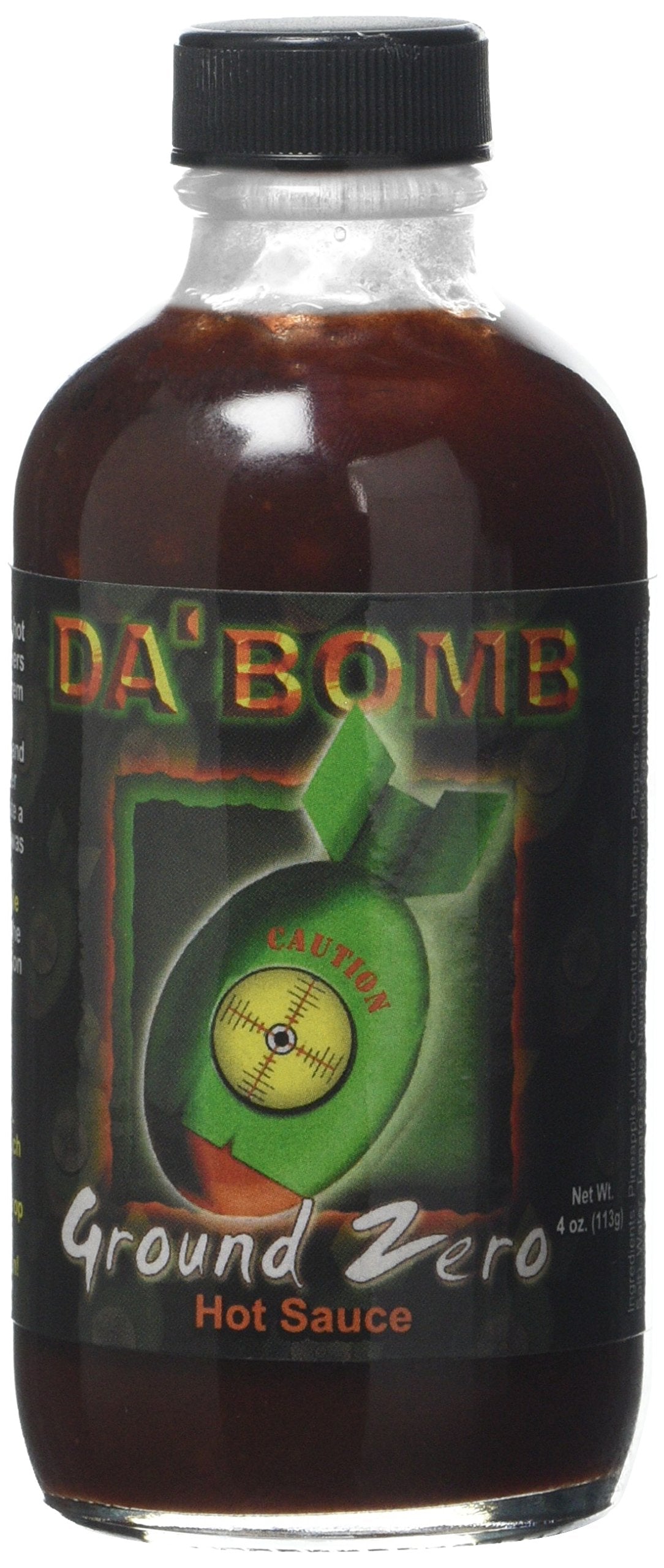 Da' Bomb Ground Zero Hot Sauce – Extreme Habanero Spicy Condiment