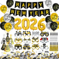 HOWAF 2026 New Years Eve Decorations Kit | Black & Gold Party Supplies Set