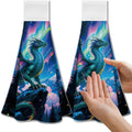 CUTHOLLOW Aurora Dragons Microfiber Tea Towels | 2-Piece Hanging Set