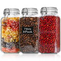 ComSaf Airtight Glass Storage Jars - 2300ML Wide Mouth Canisters, Set of 3