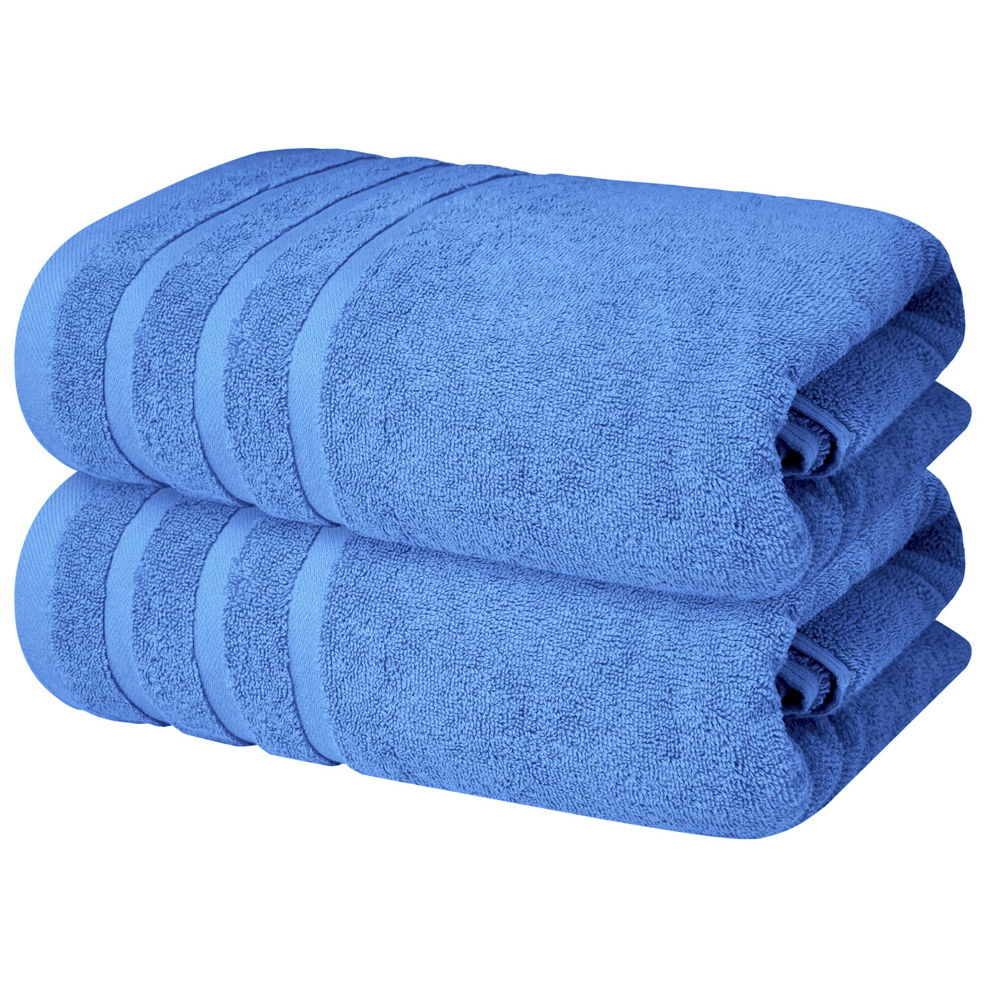 Infinitee Xclusives Cotton Bath Towels Set of 2 - Absorbent 70x140cm Blue