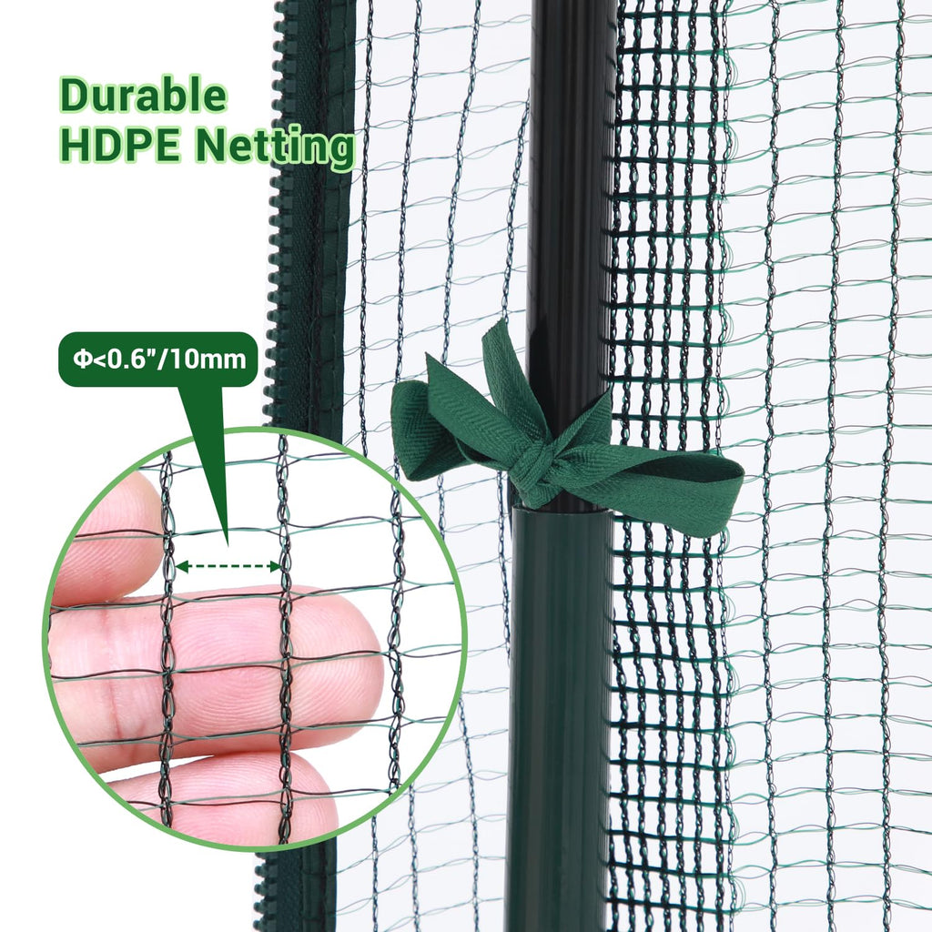 Ohuhu Fruit Cage: 2x1.2x1.6m Garden Plant Protection Tent with Zipper Door