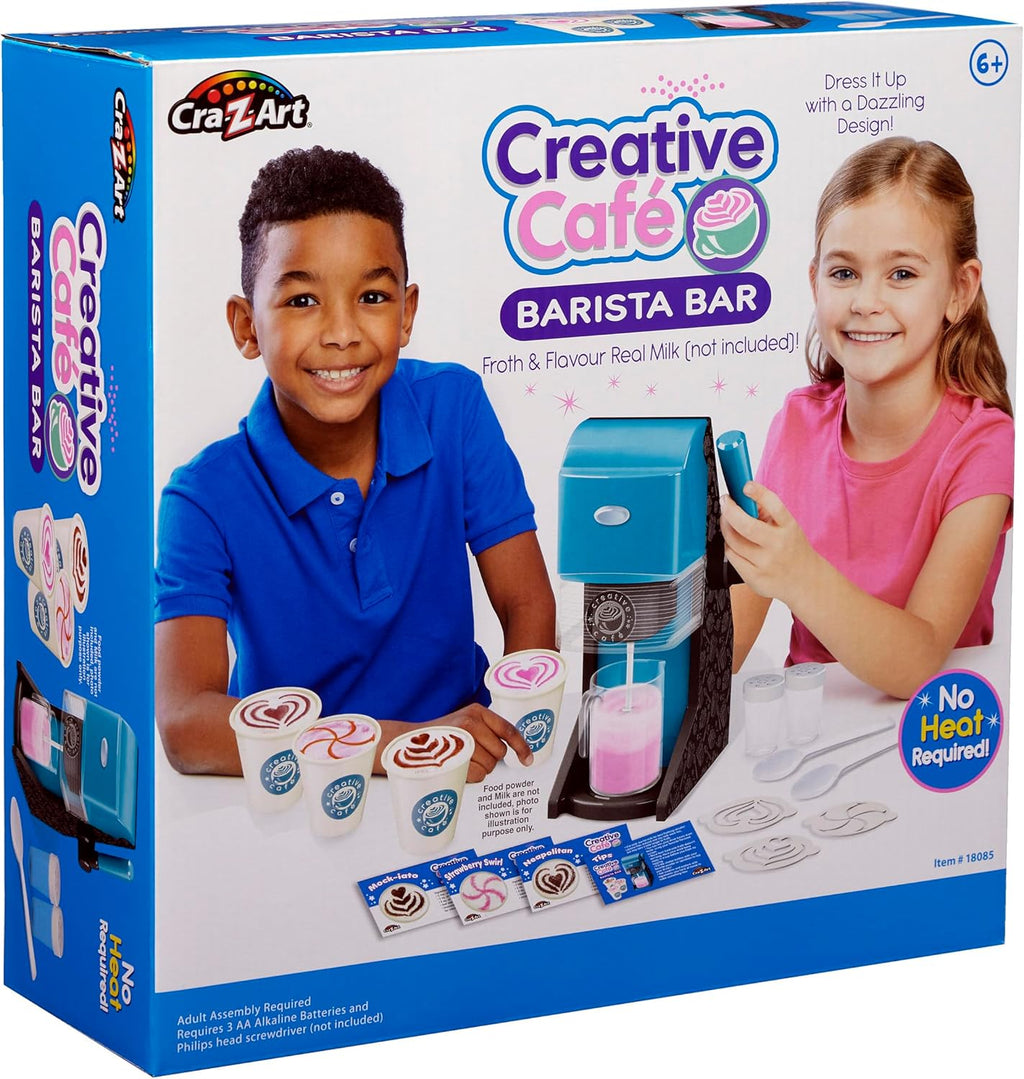 Cra-Z-Art Creative Café Barista Bar – Kids Pretend Play Milk Frother Toy