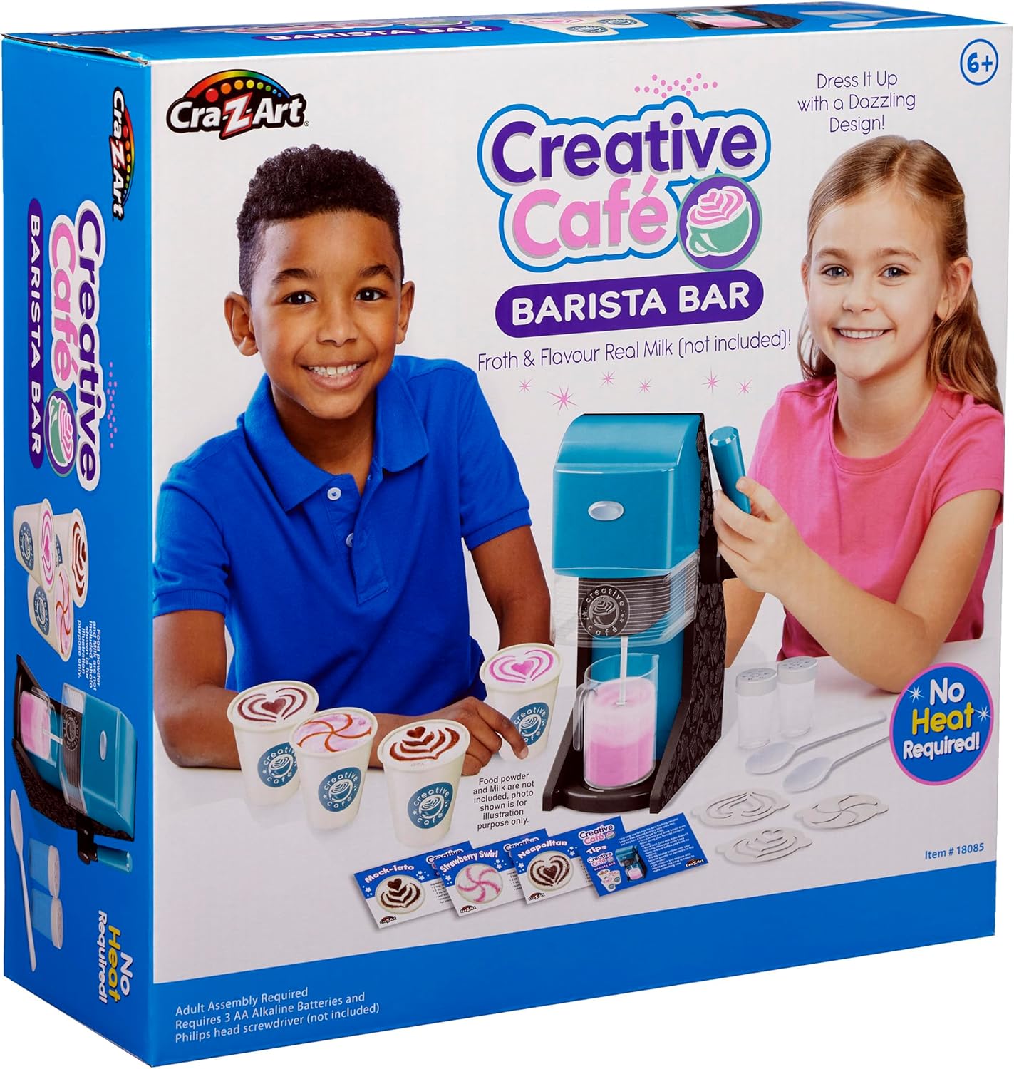 Cra-Z-Art Creative Café Barista Bar – Kids Pretend Play Milk Frother Toy