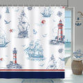 Bonhause Nautical Shower Curtain | Waterproof Polyester | 180 x 180 cm