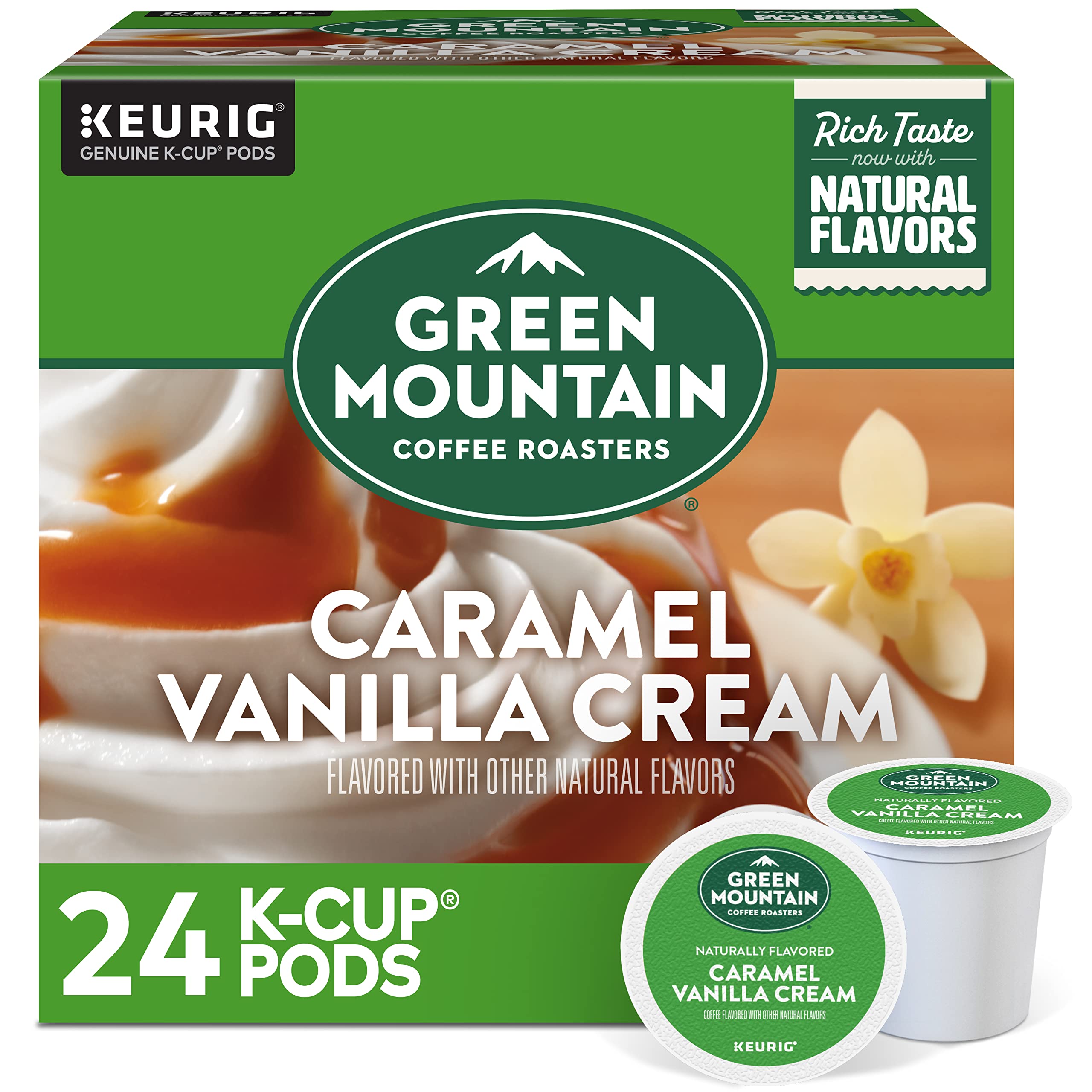 Green Mountain Caramel Vanilla Cream Coffee, 24-Count K-Cup Pods