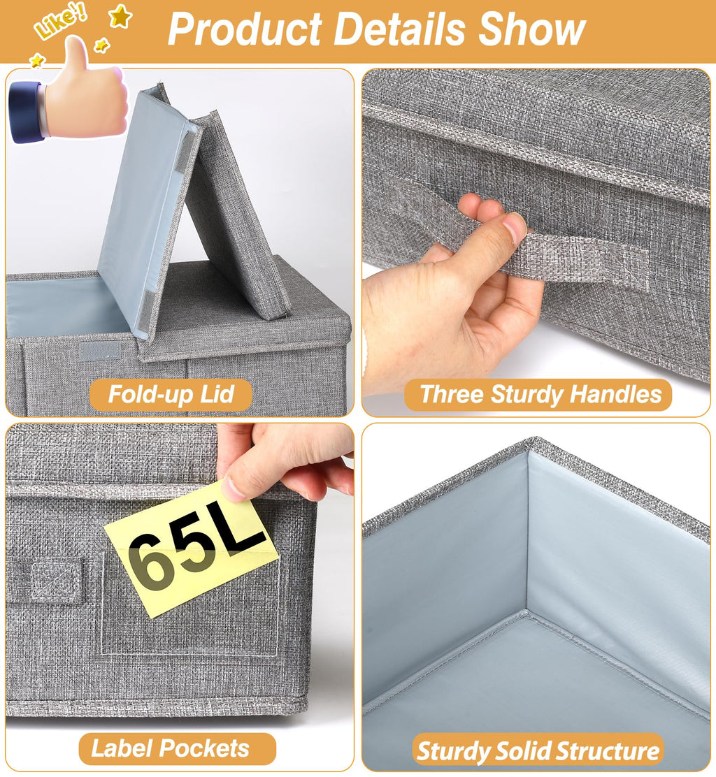 Mepure Underbed Storage Boxes - 2 Pack Large Foldable Fabric Organizers