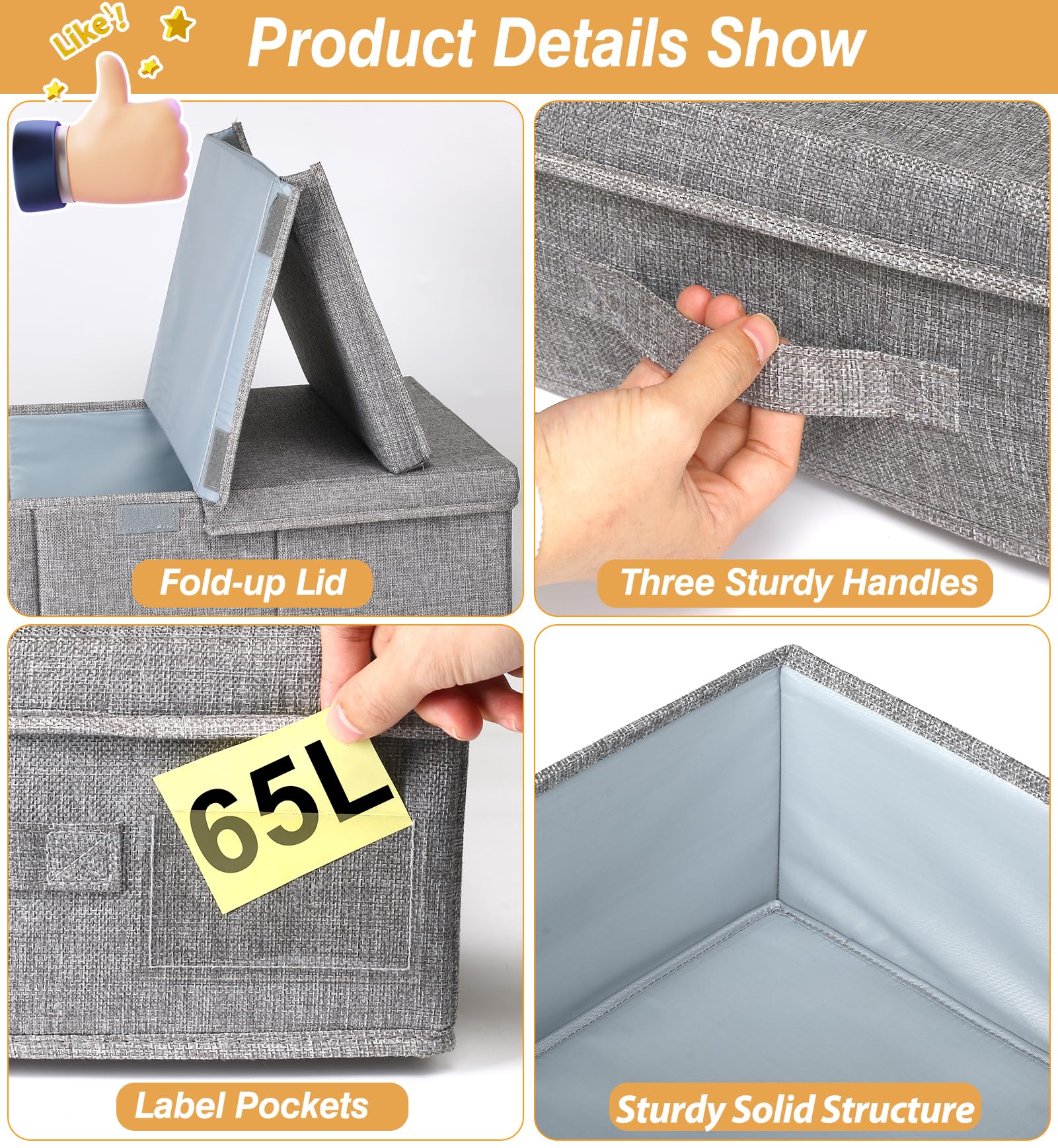 Mepure Underbed Storage Boxes - 2 Pack Large Foldable Fabric Organizers