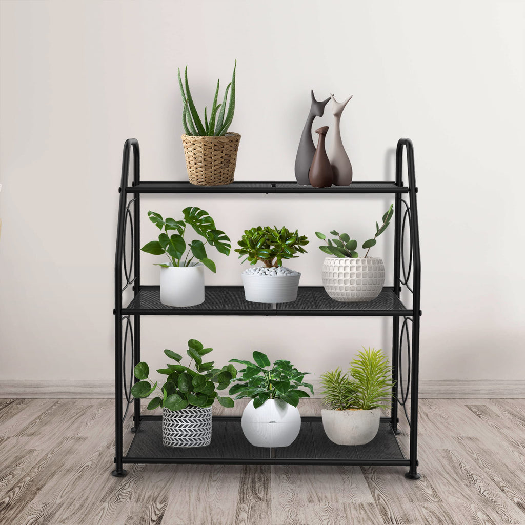 VyGrow 3-Tier Metal Plant Stand – Heavy Duty Indoor & Outdoor Rack