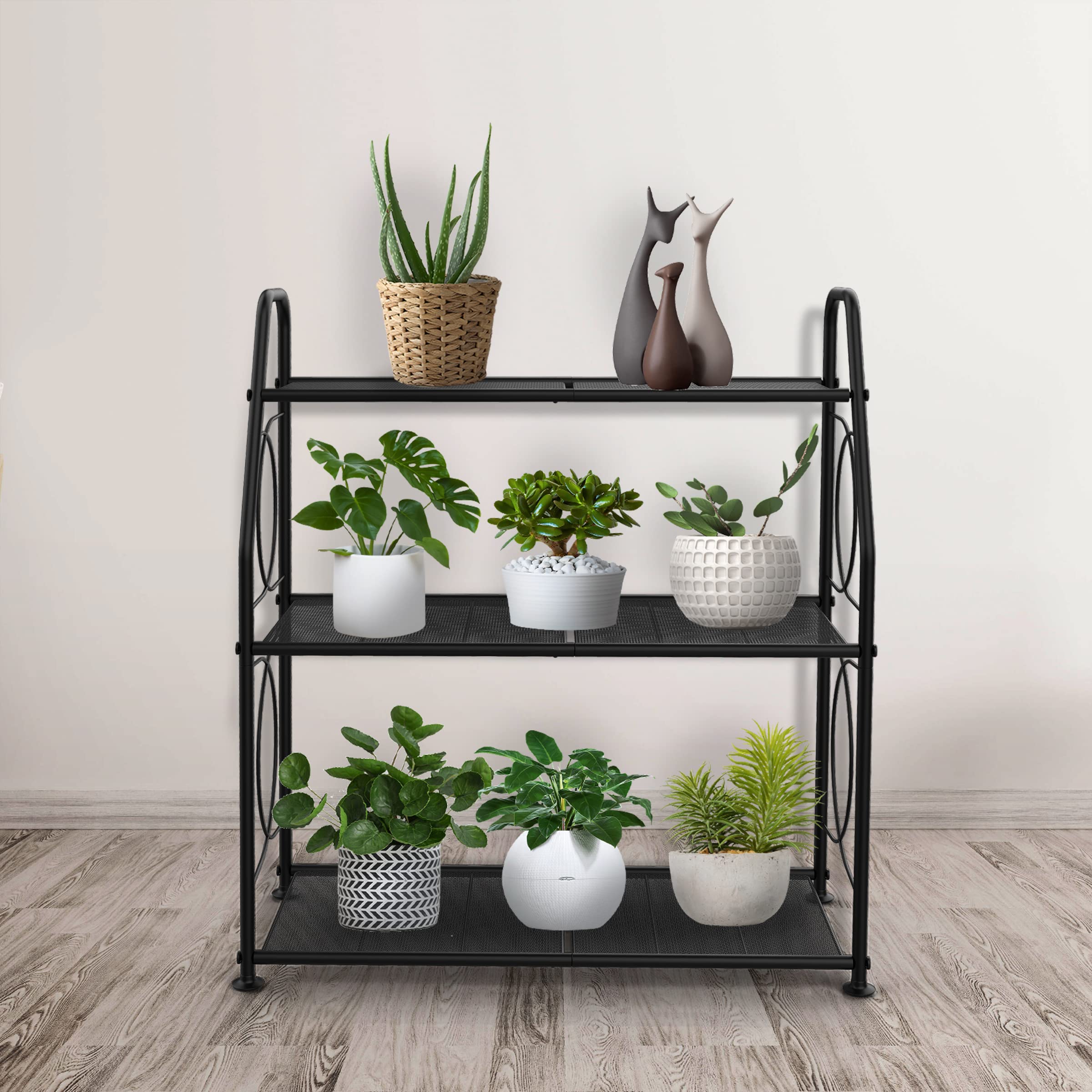 VyGrow 3-Tier Metal Plant Stand – Heavy Duty Indoor & Outdoor Rack