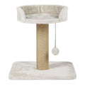 Trixie Cat Scratching Post with Jute and Plush Platform - Light Grey