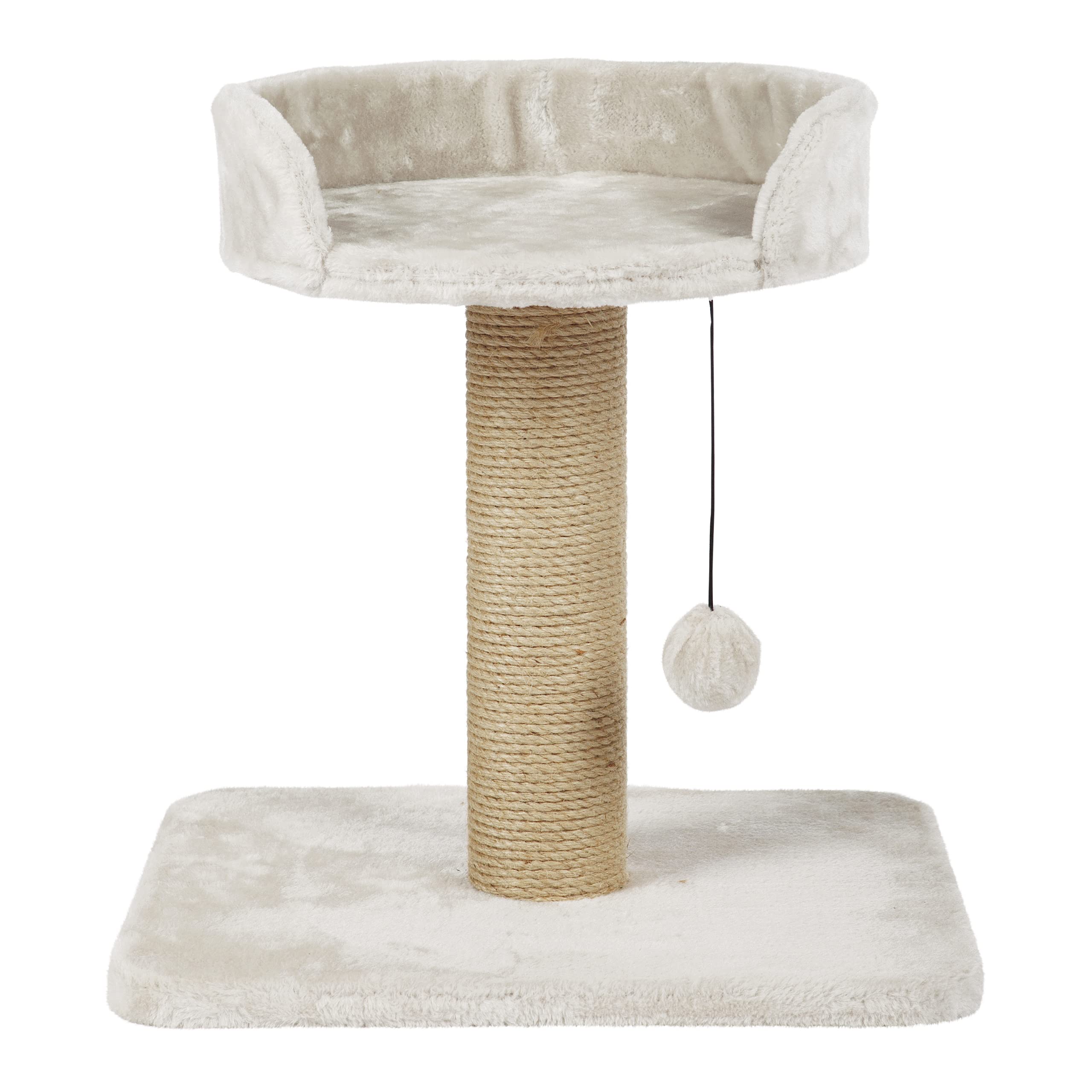 Trixie Cat Scratching Post with Jute and Plush Platform - Light Grey