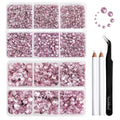 Beadsland Pink Flatback Rhinestones | 8300pcs Glass Nail Gems for Crafts