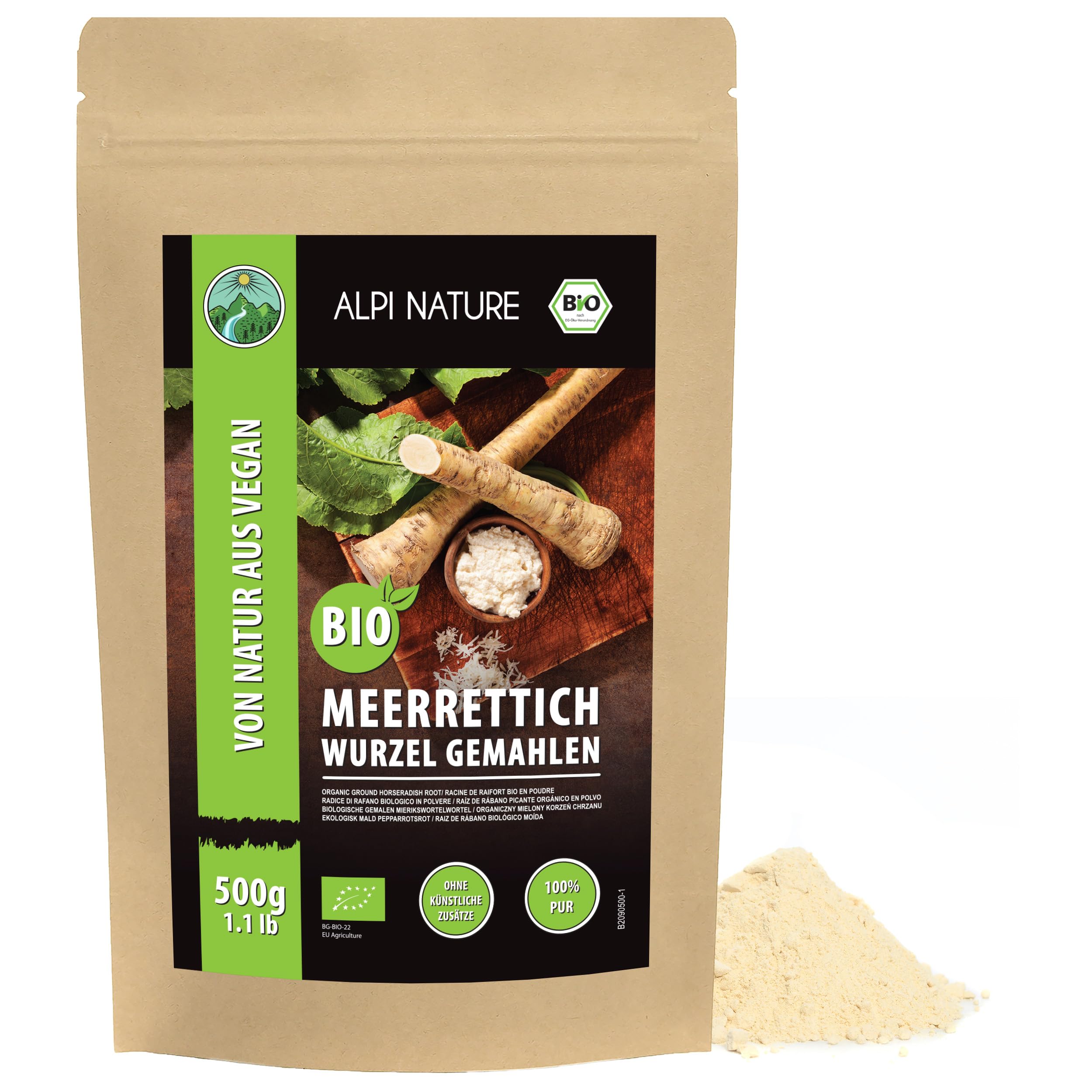 Alpi Nature Organic Horseradish Root Powder – Gluten Free, 500g