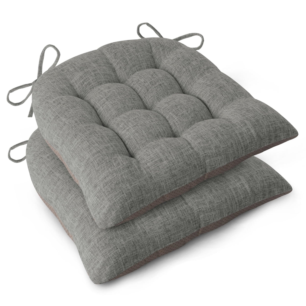 FlyGulls Chair Cushions for Dining Chairs Set of 2 46x42x7.6 cm Light Grey - image 1