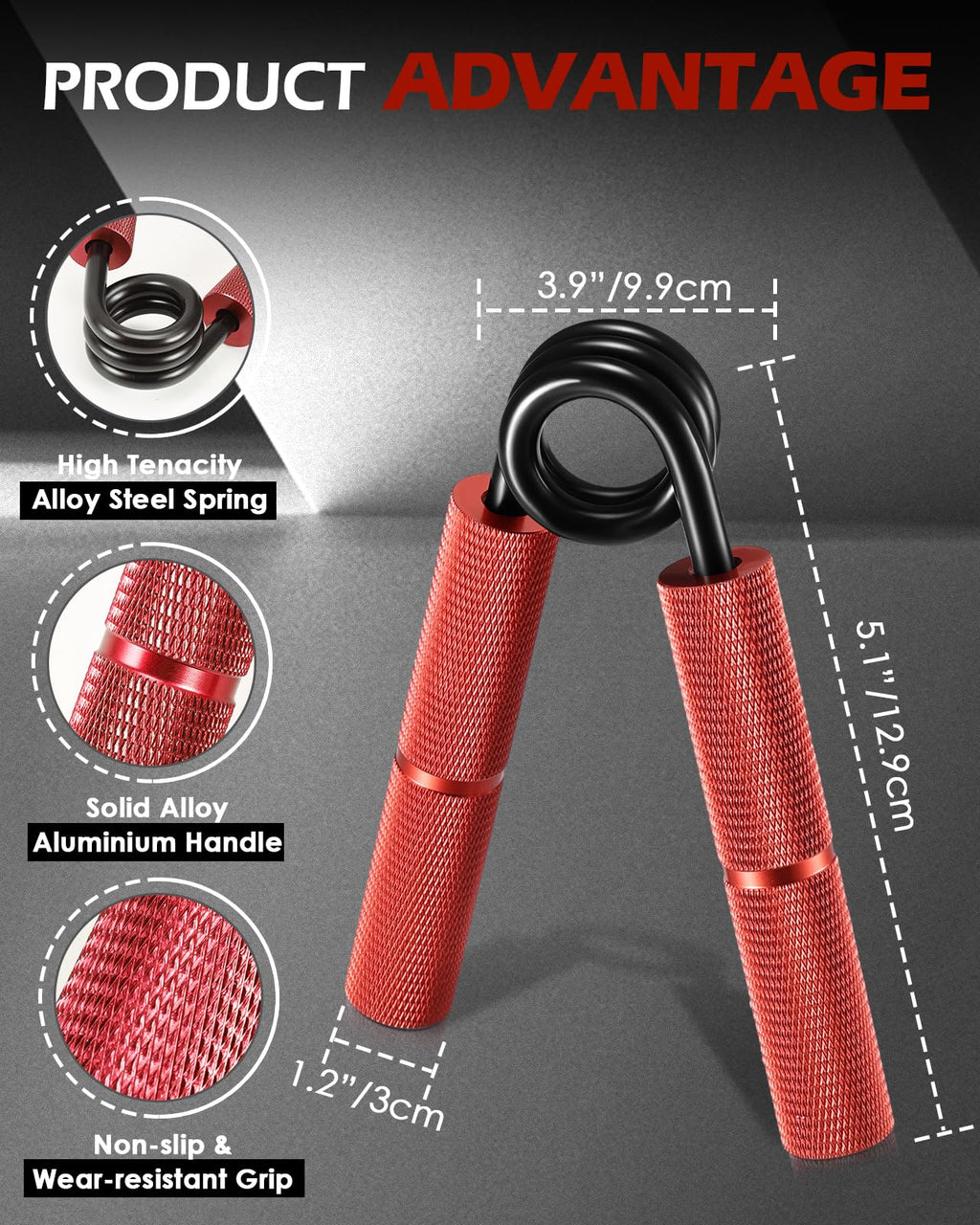 Hozzen Hand Grip Strengthener Set – 6 Pack Metal Forearm Trainer 100-350lbs