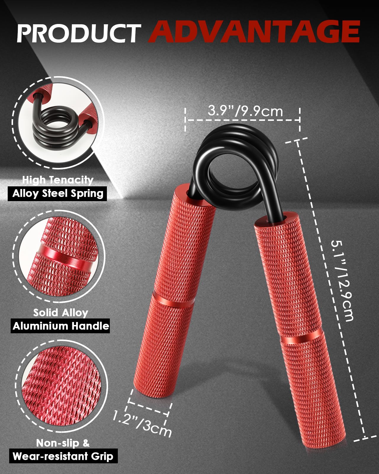 Hozzen Hand Grip Strengthener Set – 6 Pack Metal Forearm Trainer 100-350lbs