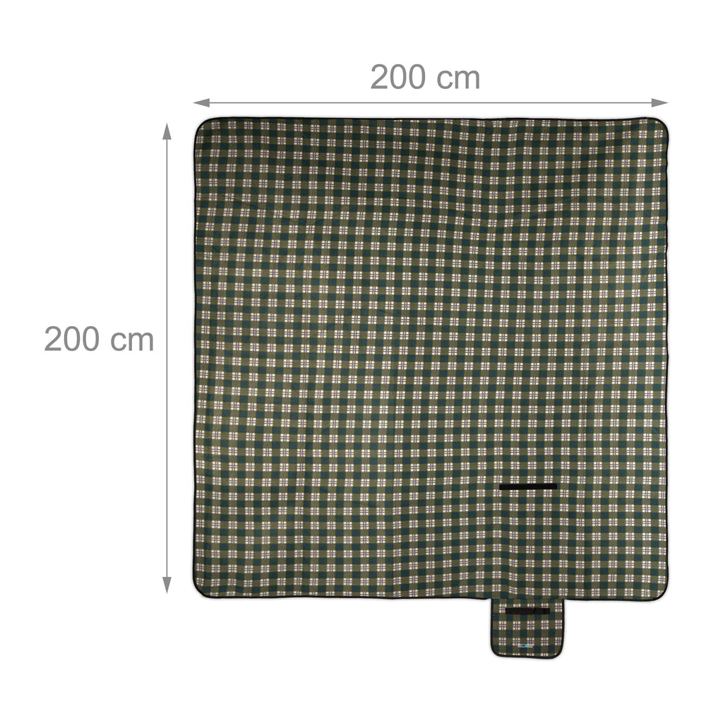 Relaxdays XXL Picnic Blanket | 200x200cm Insulated Folding Beach Rug