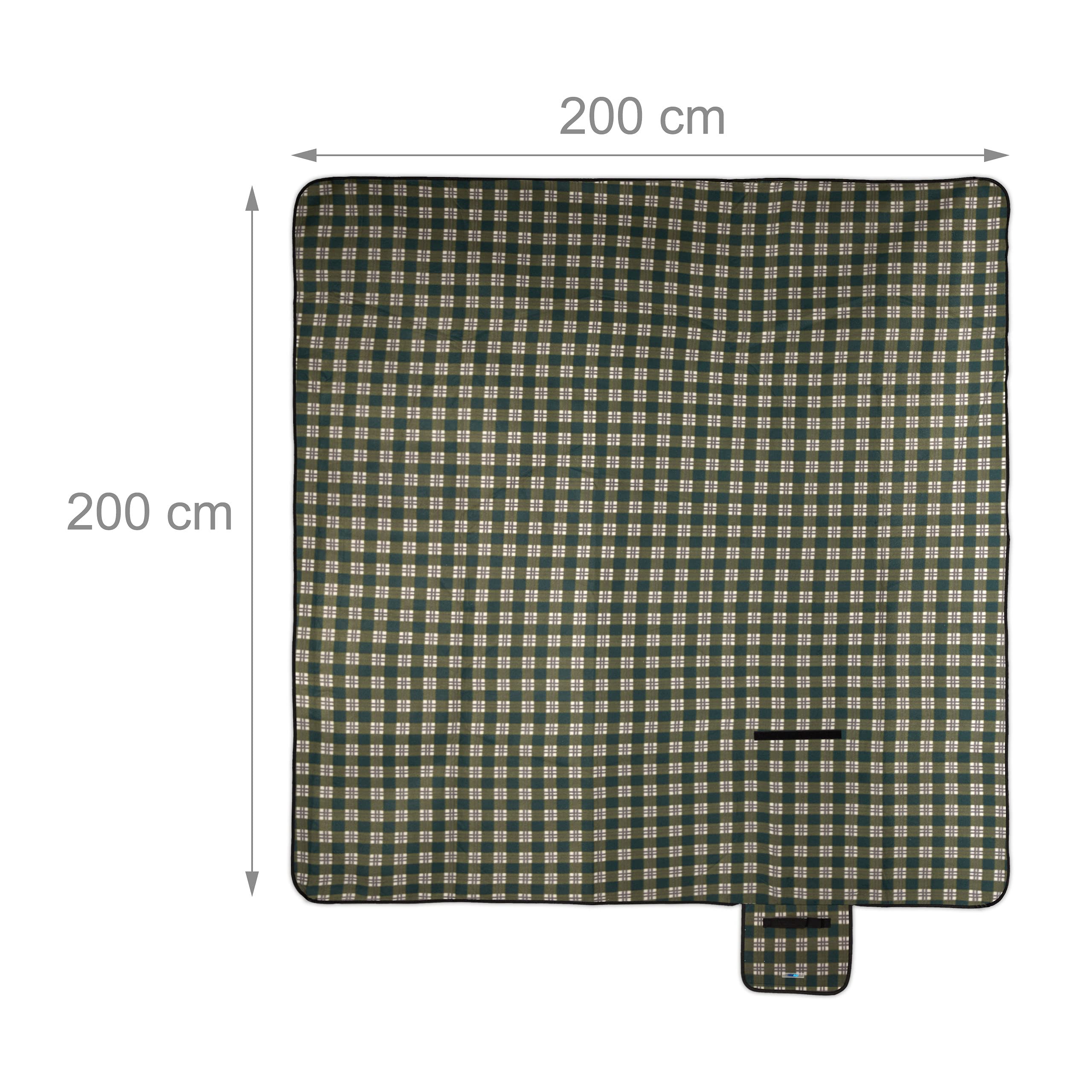 Relaxdays XXL Picnic Blanket | 200x200cm Insulated Folding Beach Rug