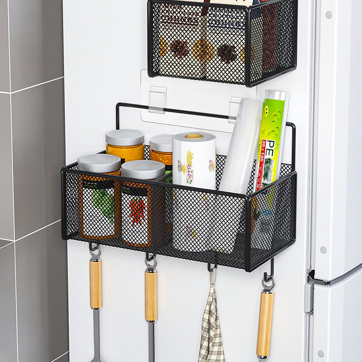 8 Pack Shower Caddy Hook, Clear Adhesive Replacement - No Drilling Waterproof Wall Strong Strips for Corner Storage, Bathroom Shelves and Kitchen Rack - image 3