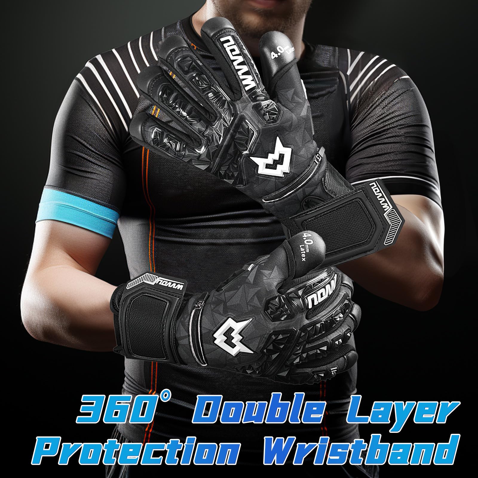 WVVOU Goalkeeper Gloves – Pro Soccer Goalie Gloves with Fingersave