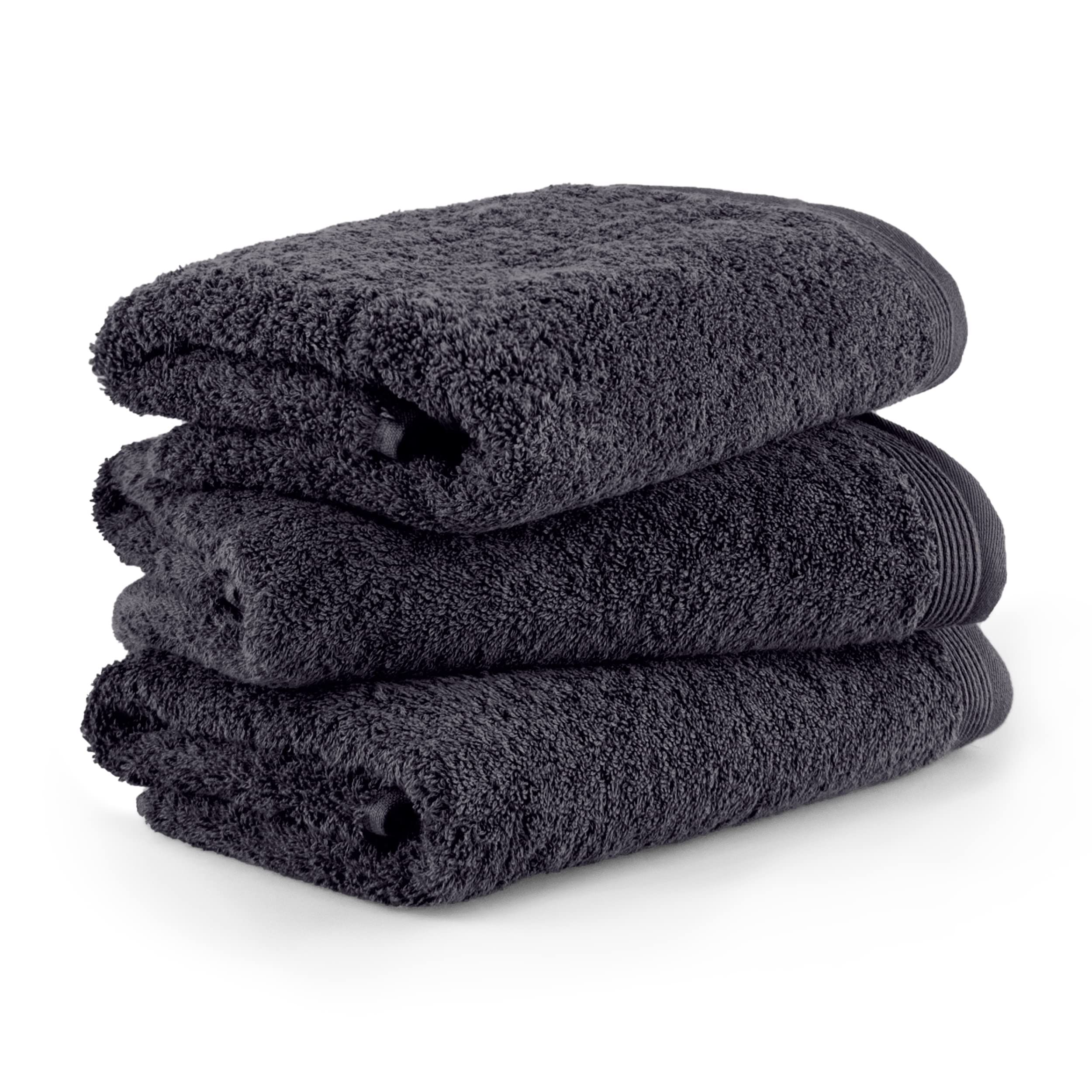 möve Superwuschel Hand Towel Set | 100% Cotton 3-Piece Pack | Dark Grey