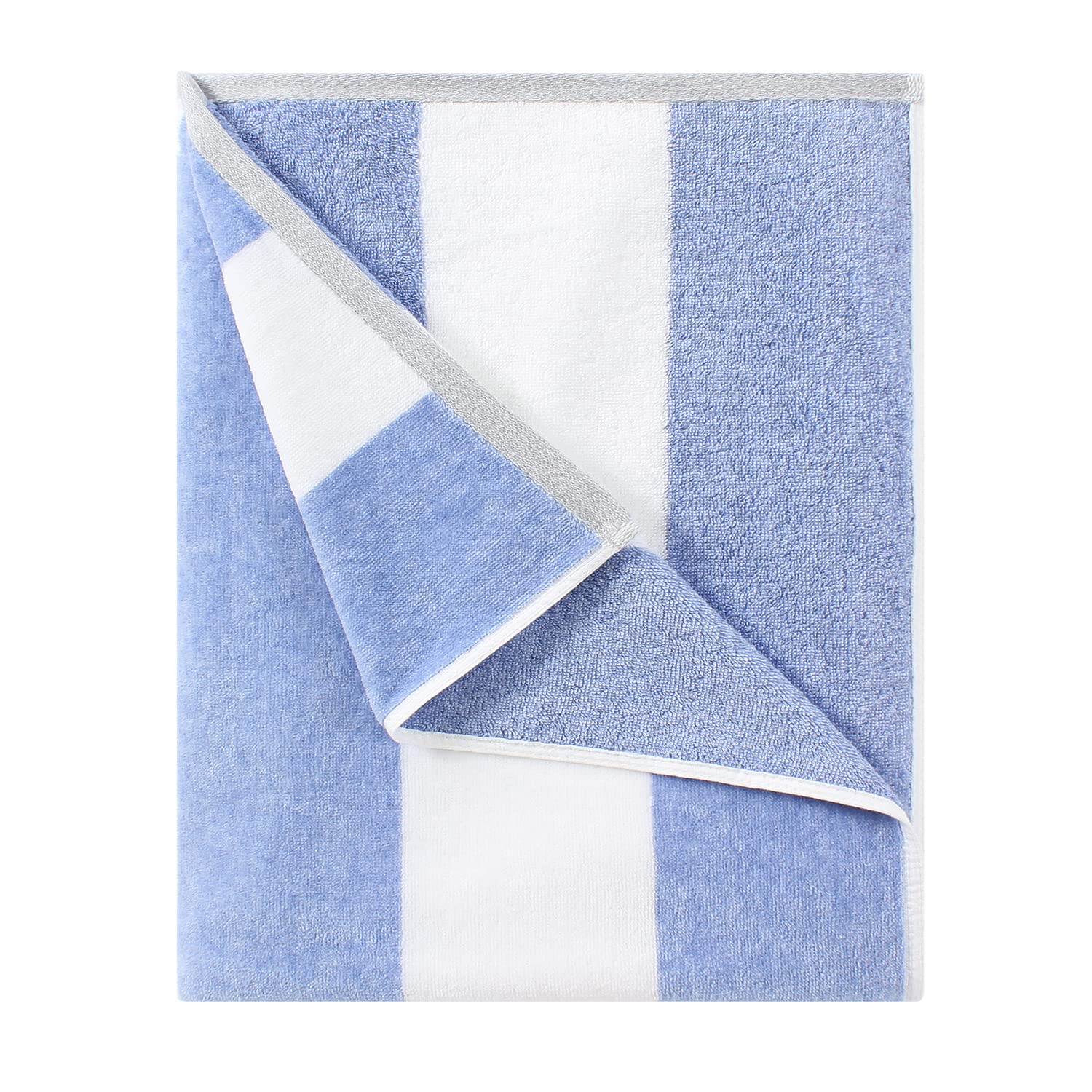 HENBAY Oversized Beach Towel – 70x35 Plush Cotton Striped Pool Towel