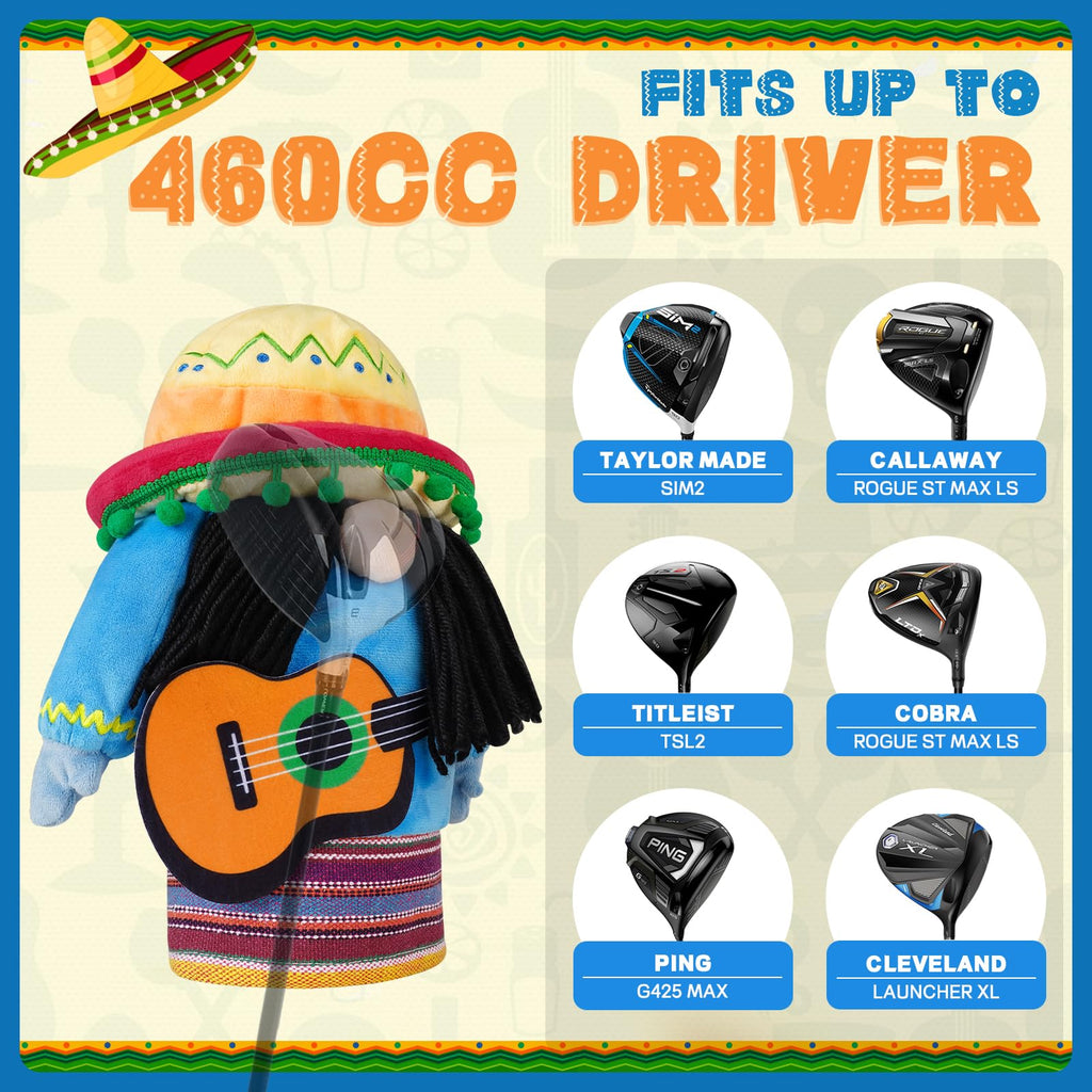 Mariachi Golf Club Headcover – Plush Driver Cover for 460cc