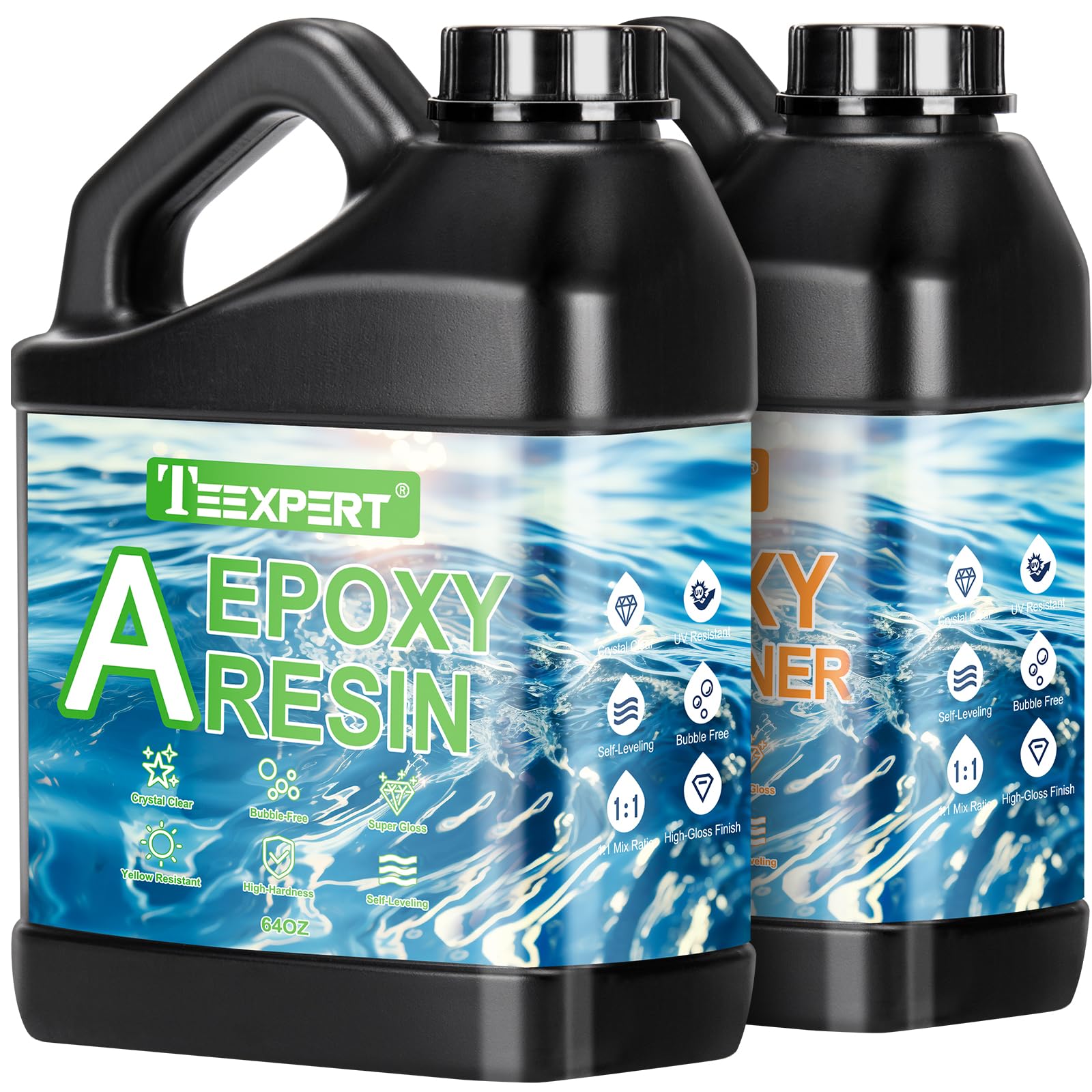 Teexpert 1 Gallon Epoxy Resin Kit | Clear Self-Leveling Casting & Coating