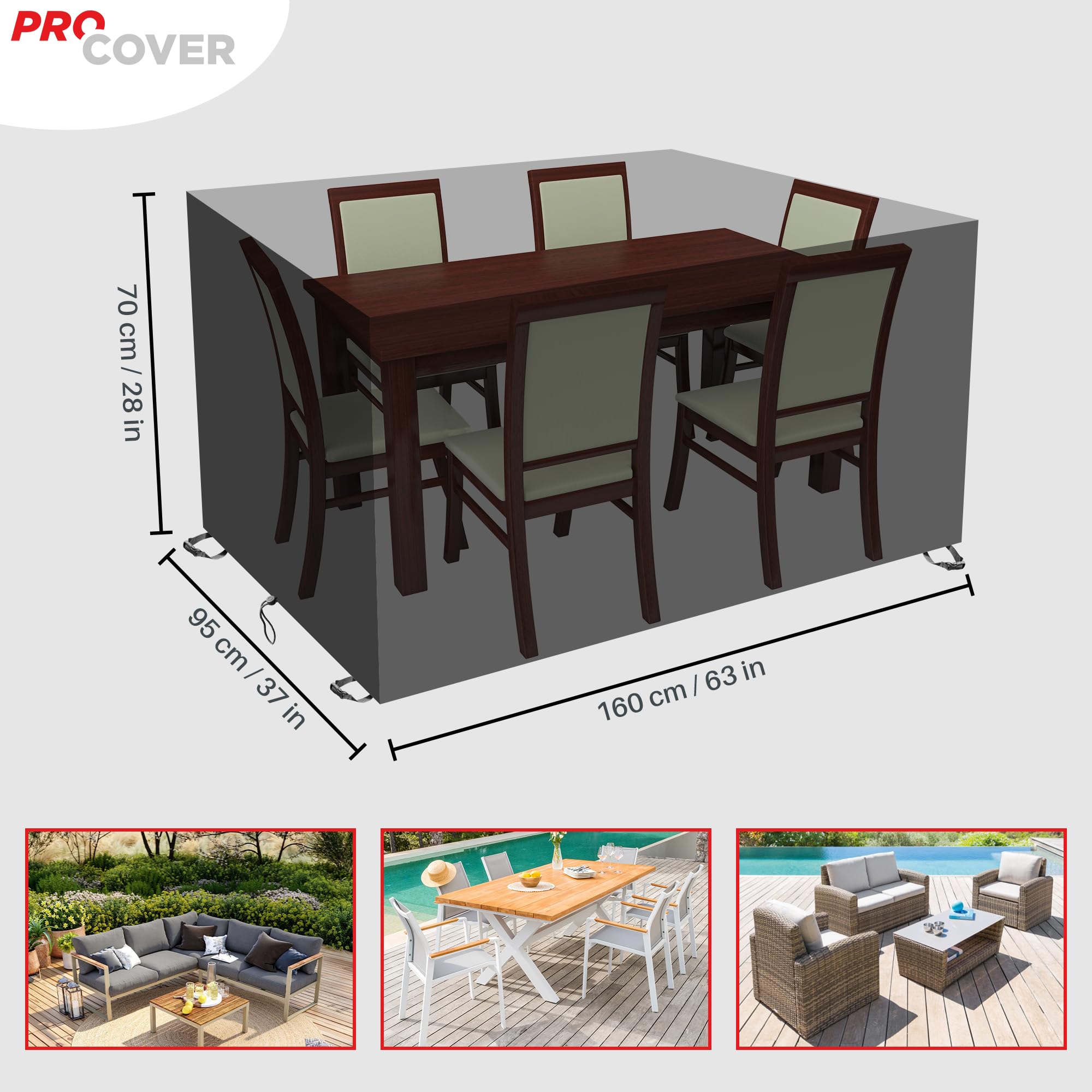 ProCover Waterproof Outdoor Furniture Cover – 600D Oxford Fabric