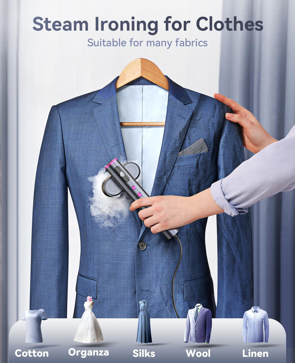 JackRose Dual Voltage Handheld Clothes Steamer | 1000W Travel Garment Iron