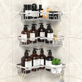 UUlioyer Corner Shower Caddy – 3-Pack Stainless Steel Bathroom Shelf