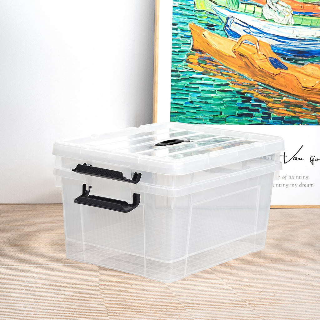 Cetomo 35L*3 Storage Boxes, Carry Plastic Storage Box with Lids, Clear Organizing Container with Handle and Secure Latches - image 5