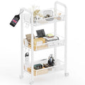 Goeasyoii 3/4/5 Tier Rolling Cart, Metal Storage Cart,Space-Saving Kitchen Cart with Castors,Shelving Organizer for Kitchen, Bathroom, Laundry Room - image 1